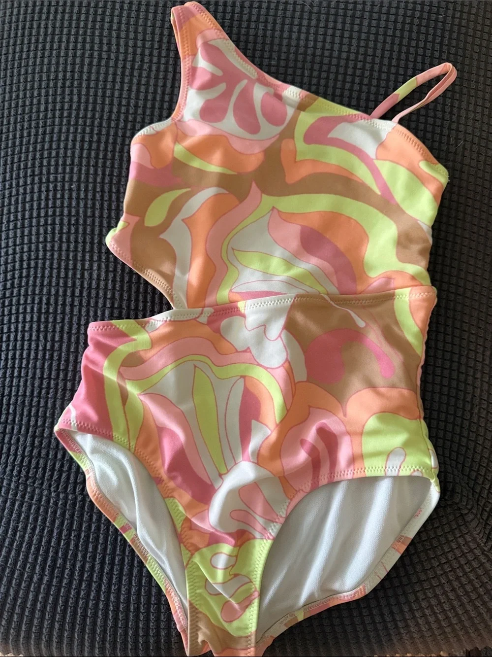 GAP Girls One-Piece Swimsuit in Pink, Peach & Lime Swirl
